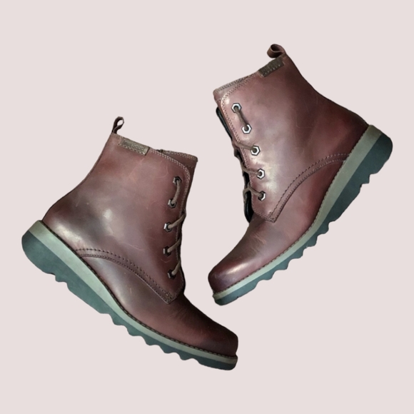 Josef Seibel burgundy combat boots - Picture 4 of 7